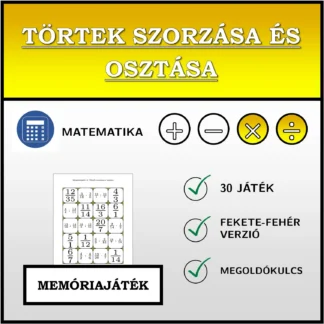 Memóriajáték: Törtek szorzása és osztása