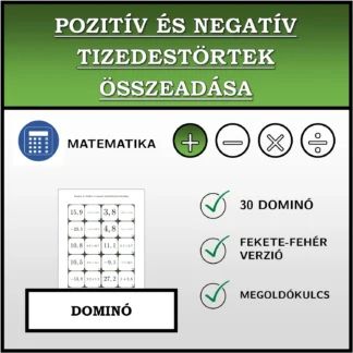 Dominó: Pozitív és negatív tizedestörtek összeadása