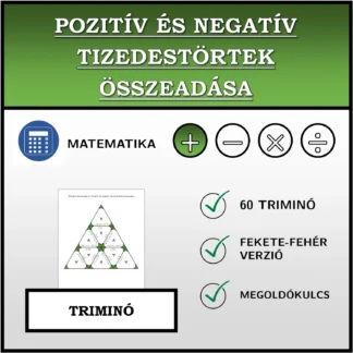 Triminó: Pozitív és negatív tizedestörtek összeadása