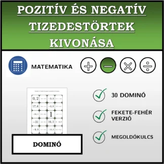 Dominó: Pozitív és negatív tizedestörtek kivonása