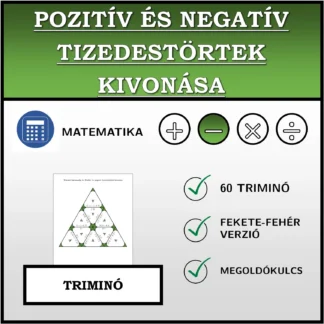 Triminó: Pozitív és negatív tizedestörtek kivonása