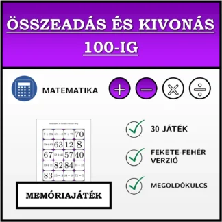 Memóriajáték: Összeadás és kivonás 100-ig