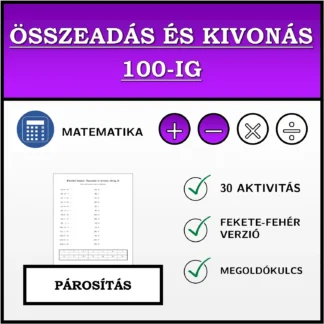 Párosító feladat: Összeadás és kivonás 100-ig
