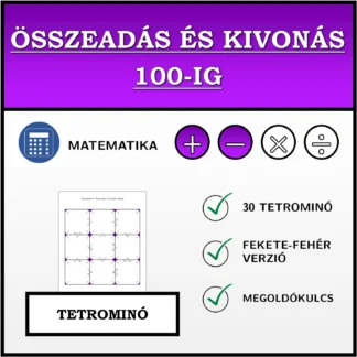Tetrominó: Összeadás és kivonás 100-ig