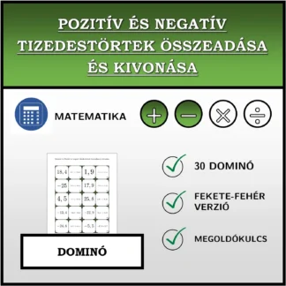 Dominó: Pozitív és negatív tizedestörtek összeadása és kivonása