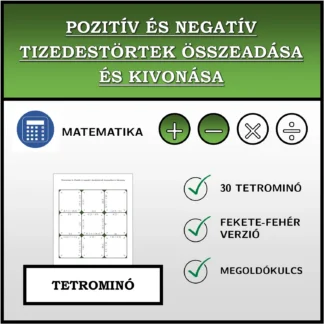 Tetrominó: Pozitív és negatív tizedestörtek összeadása és kivonása