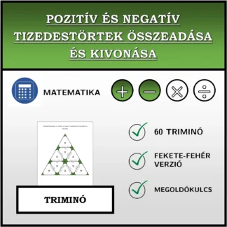 Triminó: Pozitív és negatív tizedestörtek összeadása és kivonása