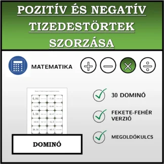 Dominó: Pozitív és negatív tizedestörtek szorzása