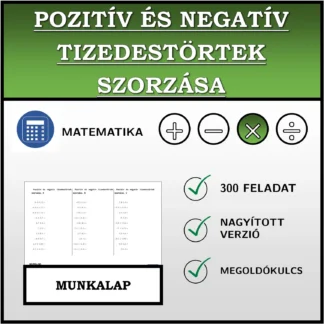 Munkalap: Pozitív és negatív tizedestörtek szorzása