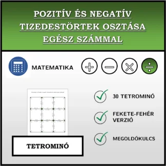 Tetrominó: Pozitív és negatív tizedestörtek osztása egész számmal
