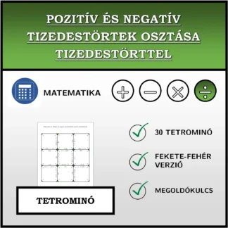Tetrominó: Pozitív és negatív tizedestörtek osztása tizedestörttel