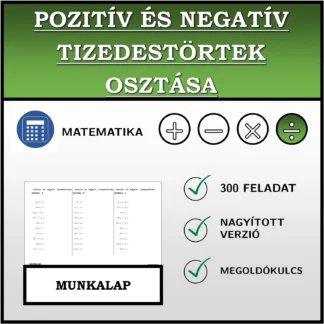 Munkalap: Pozitív és negatív tizedestörtek osztása