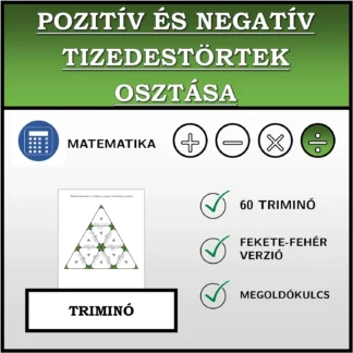 Triminó: Pozitív és negatív tizedestörtek osztása