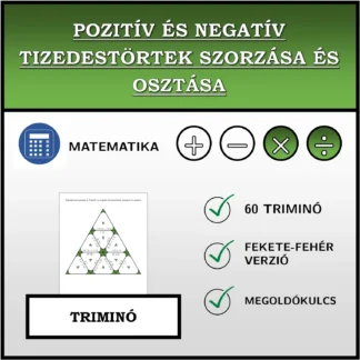 Triminó: Pozitív és negatív tizedestörtek szorzása és osztása