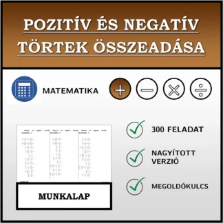 Munkalap: Pozitív és negatív törtek összeadása