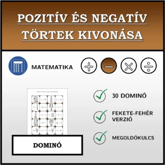 Dominó: Pozitív és negatív törtek kivonása