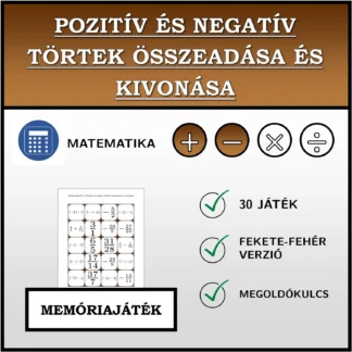 Memóriajáték: Pozitív és negatív törtek összeadása és kivonása