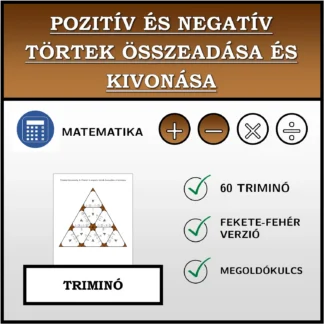 Triminó: Pozitív és negatív törtek összeadása és kivonása