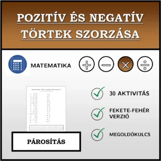 Párosító feladat: Pozitív és negatív törtek szorzása