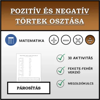 Párosító feladat: Pozitív és negatív törtek osztása