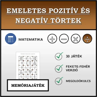 Memóriajáték: Emeletes pozitív és negatív törtek