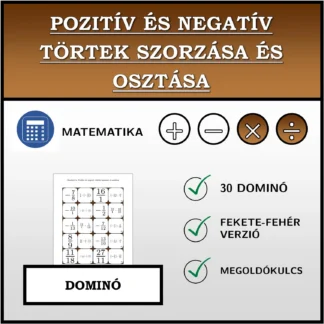 Dominó: Pozitív és negatív törtek szorzása és osztása
