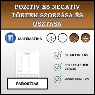 Párosító feladat: Pozitív és negatív törtek szorzása és osztása