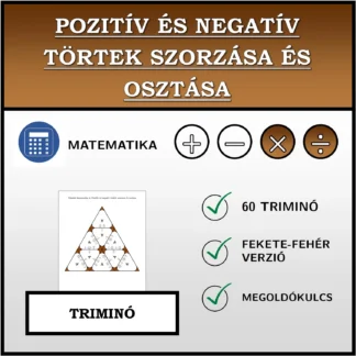 Triminó: Pozitív és negatív törtek szorzása és osztása