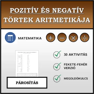 Párosító feladat: Pozitív és negatív törtek aritmetikája