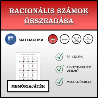 Memóriajáték: Racionális számok összeadása