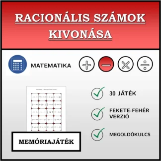 Memóriajáték: Racionális számok kivonása