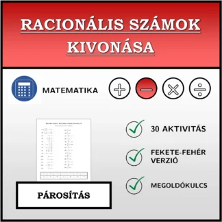 Párosító feladat: Racionális számok kivonása