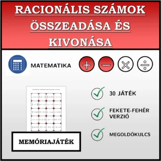 Memóriajáték: Racionális számok összeadása és kivonása