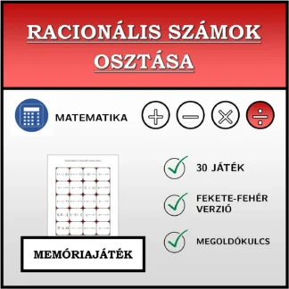 Memóriajáték: Racionális számok osztása