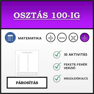 Párosító feladat: Osztás 100-ig