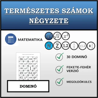 Dominó: Természetes számok négyzete