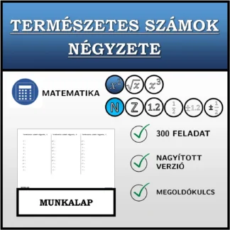 Munkalap: Természetes számok négyzete