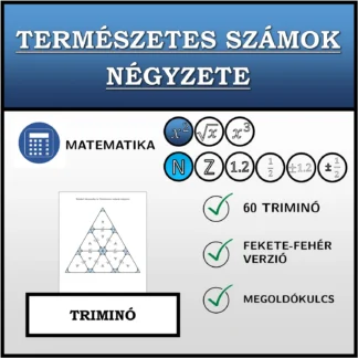 Triminó: Természetes számok négyzete