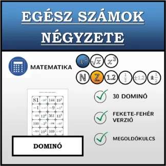 Dominó: Egész számok négyzete