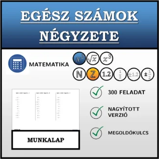 Munkalap: Egész számok négyzete
