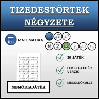 Memóriajáték: Tizedestörtek négyzete