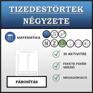 Párosító feladat: Tizedestörtek négyzete