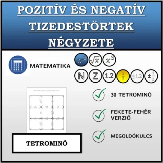 Tetrominó: Pozitív és negatív tizedestörtek négyzete
