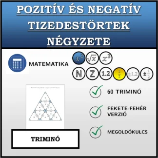 Triminó: Pozitív és negatív tizedestörtek négyzete