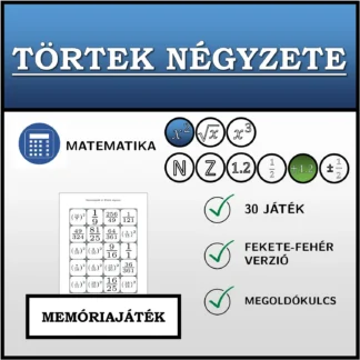 Memóriajáték: Törtek négyzete
