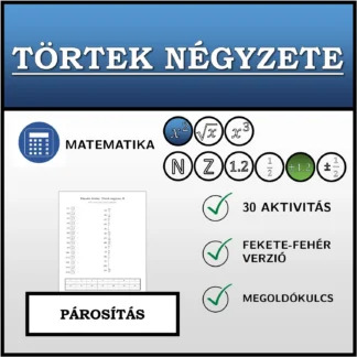 Párosító feladat: Törtek négyzete