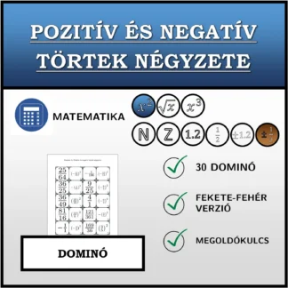 Dominó: Pozitív és negatív törtek négyzete