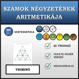 Triminó: Számok négyzetének aritmetikája