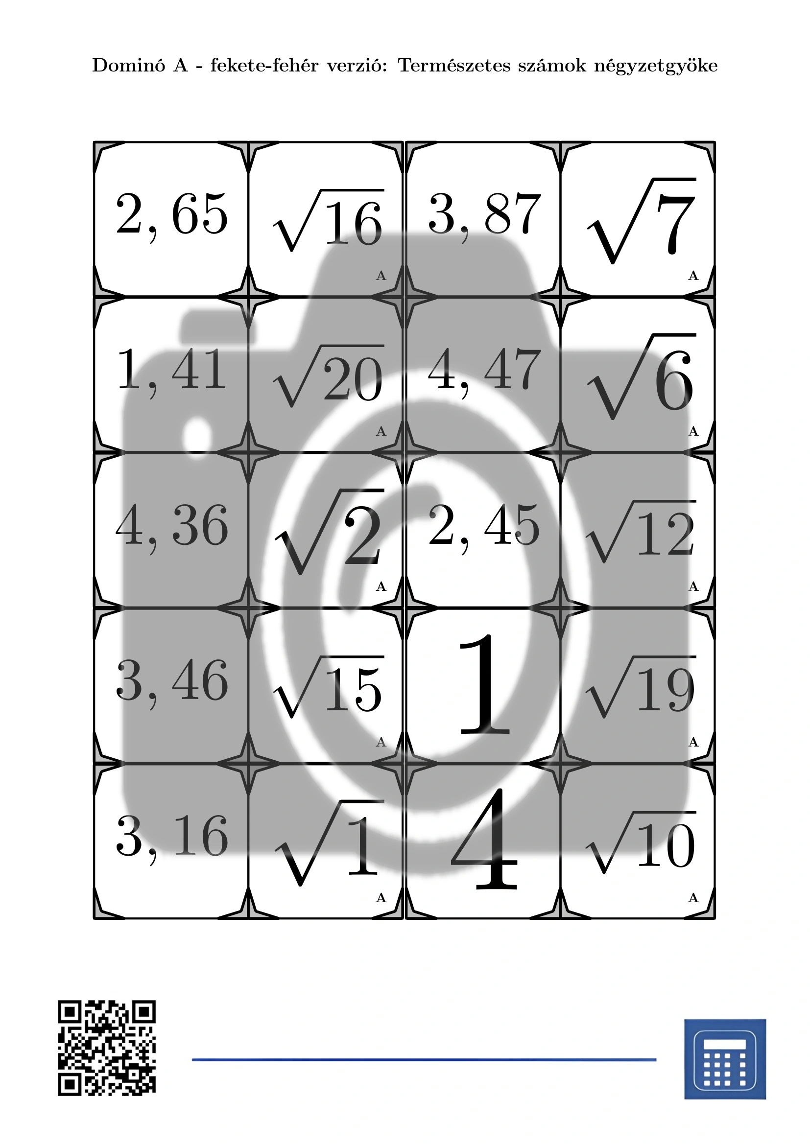 Dominó: Természetes számok négyzetgyöke - Image 3