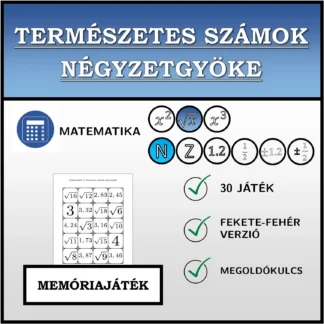 Memóriajáték: Természetes számok négyzetgyöke